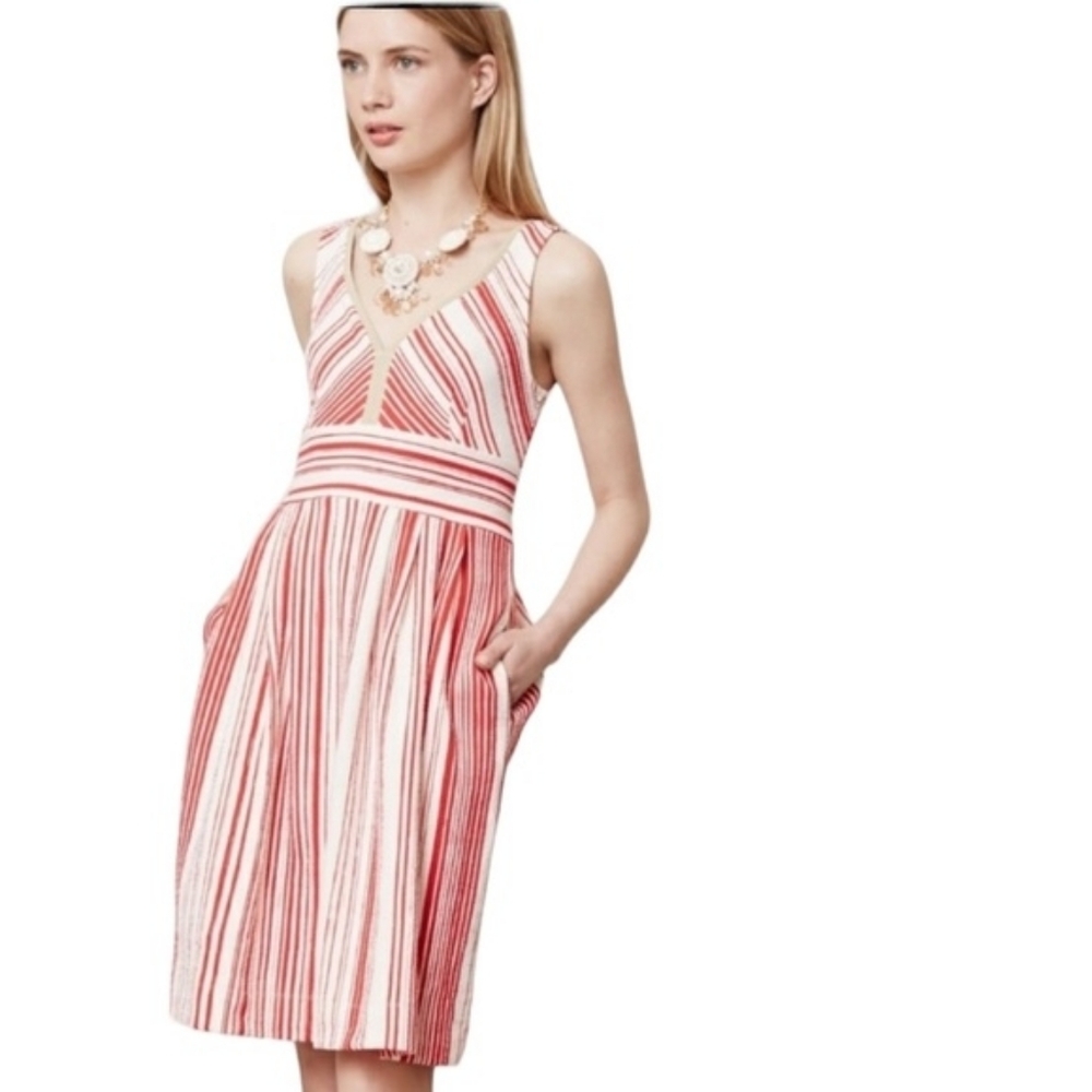 Anthropologie Pin Striped Midi Dress